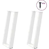 vidaXL Console tafelpoten 2 st U-vormig 38x(72-73) cm staal wit