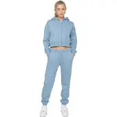 Enzo | Dames Crop Zip Hoodie Tracksuit Set