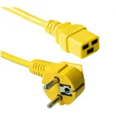 ACT AK5180 Netsnoer Schuko CEE 7/7 male (haaks) | C19 | Geel | 1,2 meter