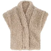 Like Flo Young teddy gilet beige Effen - maat 152 | Gilet van