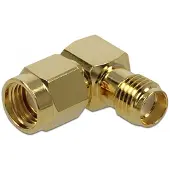 DeLOCK RP-SMA (m) - SMA (v) haakse adapter - 50 Ohm / 10 GHz