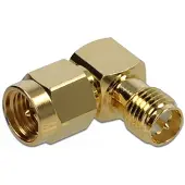 DeLOCK RP-SMA (v) - SMA (m) haakse adapter - 50 Ohm / 10 GHz