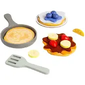 Bigjigs houten pannenkoeken speelgoed set - fantasie ontbijt speelset.