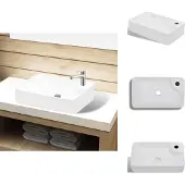vidaXL Wasbak met kraangat, keramiek, wit