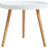 En.casa Bijzettafel Bongard rond 45xØ50 cm wit en naturel []