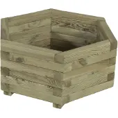 Intergard Houten Bloembak plantenbak zeskant grenen 65x56cm