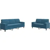 vidaXL 2-delige Loungeset met kussens en bolsters fluweel blauw