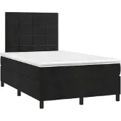 Syfax Boxspring met matras fluweel zwart 120x200 cm