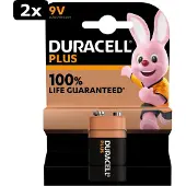 Duracell 2x Alka Plus 100% 9v X1
