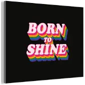 MuchoWow Aluminium schilderij 40x30 cm - Wanddecoratie metaal - Quote - Regenboog - Roze - Zwart - Metalen muurdecoratie woonkamer - Decoratie industrieel - Foto op dibond - Industriële accessoires slaapkamer