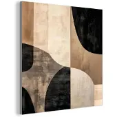 MuchoWow Aluminium schilderij 20x20 cm - Wanddecoratie metaal - Abstract - Vlakken - Zwart - Rond - Metalen muurdecoratie woonkamer - Decoratie industrieel - Foto op dibond - Industriële accessoires slaapkamer