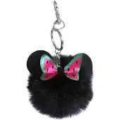 Disney Minnie Mouse - Zwarte, pluizige sleutelhanger