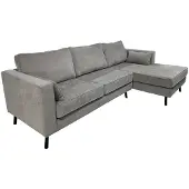 Lizzely Garden & Living Hoekbank design Hilde 270cm loungebank grijs chenille rechts bankstel hoeksalon zetel