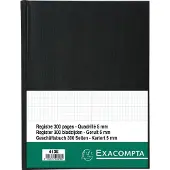 Exacompta notitieboek A4 linnen kaft zwart, geblokt, 110 g/m² mat getint, gepagineerd, 150 vel, paperback