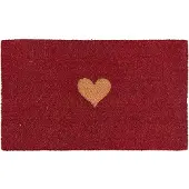 Clayre & Eef Deurmat 75x45 cm Rood Kokos Hart