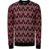 Rusty neal Trui lichtgrijs / cranberry / zwart