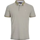 Jack & Jones Shirt 'JJEPaulos' donkerbeige / lichtgrijs / zwart / wit