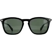 Polaroid Square Unisex Zwarte Groene Gepolariseerde Zonnebril