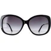 Calvin Klein CK22548S 001 glanzend zwart goud grijs gradiënt zonnebril