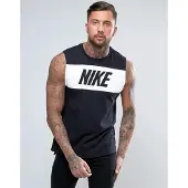Nike retro herenhemd met logo in zwart