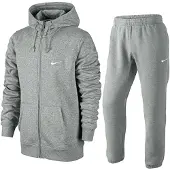 Nike Heren Club Fleece volledig trainingspak set grijs