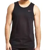 Nike geborduurde Swoosh heren tanktop in zwart