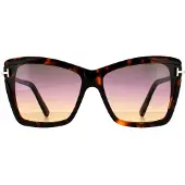 Tom Ford zonnebril Leah FT0849 55B Gekleurde Havana Smoke Gradiënt