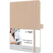 Sigel notitieboek - Conceptum Pure - A5 - beige - softcover - 194 pagina's - ruit - 80 grams papier - SI-CO332