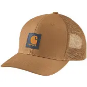 Carhartt Heren Rugged Flex Twill Mesh-Back Logo Patch Pet, Bruin/Honingraat, One Size