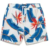Superdry Heren Gerecycled zwempak met Hawaii-print wit (S), Strandkleding, Gerecycled polyester, Duurzaam M3010232A