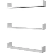 En.casa Wandplank set van 3 Höganäs 12x90x15 cm wit