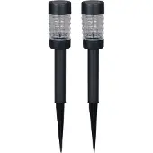 Luxform - Rennes - Tuinlampen 3 stuks - Solar 5 Lumen - RVS Antraciet - Werkend op zonne-energie