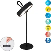 Näve Ella LED tafellamp, magnetisch, zwart Ella, dimbaar, zwart, Woon-/ Eetkamer, metaal, Scandinavisch