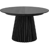 Ebuy24 Tokyo eetkamertafel met 2 extra plaat ø120x120-160-200cm zwart eik fineer.