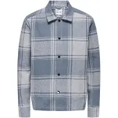 Only & Sons Overhemd 'ONSMACE' blauw / lichtgrijs / wit