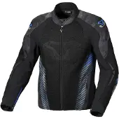 Macna Novic waterdichte motorfietstextiljas, zwart/grijs/blauw, maat S