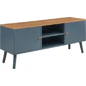 En.casa TV-meubel 'Reyljand' met 2 deuren, afmetingen 120 x 35 x 50 cm, kleur grijs / eikenlook