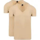 Suitable Onzichtbaar Ondershirt Diepe V-hals Vitaru 4 Pack | Beige | Maat M