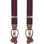 Suitable Luxe Bretels Navy Streep Rood - | Donkerblauw | Maat one size