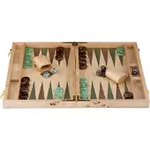 Longfield Backgammon 15" groen & bruin trangle -