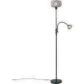 QAZQA Slimme vloerlamp zwart met smoke glas 2-lichts incl. WiFi - Brianna