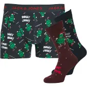 Jack & Jones Boxershorts 'Jacjolly Xmas' nachtblauw / groen / robijnrood / wit