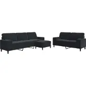 vidaXL 3-delige Loungeset met kussens en bolsters fluweel zwart
