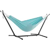 VIVERE Double Polyester Hangmat met standaard (250 CM) - Aqua