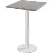Oviala - Tafel hoog vierkant 60 cm wit onderstel en betonnen bekleding - Rivoli