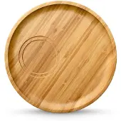 Wilmax Bamboe Onderschotel Rond - 17.5 cm - Houten Onderzetter / Serveerbord - Duurzaam Bamboe - Voor Theepot, Kop & Schaal