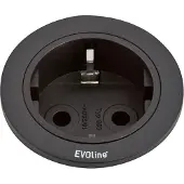 Evoline 159280000900 Inbouwstekkerdoos 1-voudig Zwart 1 stuk(s)