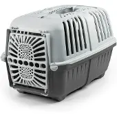 Lionto transportbox van kunststof, antraciet 31,5x48x33cm hond
