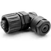 Amphenol C01630F00610012 Ecomate Connector | Female | Haaks | Soldeer | Silver Plated | Zwart