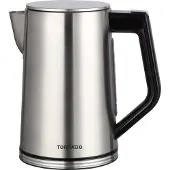 Tornado TKES-4173-GS, 1,7 liter, 2200 watt, zilverkleurig, roestvrij staal, verstelbare thermostaat, waterniveau-indicator